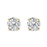 14K White Gold 1.0 Cttw Round Brilliant Cut Lab Grown White Diamond 4-Prong Classic Solitaire Stud Earrings (F-G Color, VS1-VS2 Clarity)