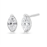 14K White Gold 4/5 Cttw Marquise Lab Grown Diamond Solitaire Stud Earrings