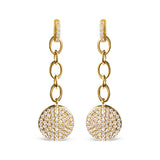 14K Yellow Gold 1.0 Cttw Diamond Chain Cluster Dangle Chain Earrings (I-J Color, I1-I2 Clarity)