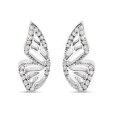 .925 Sterling Silver 1/6ct TDW Diamond Butterfly Earrings