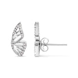 .925 Sterling Silver 1/6ct TDW Diamond Butterfly Earrings
