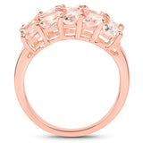 18K Rose Gold Plated 3.30 Carat Genuine Morganite .925 Sterling Silver Ring