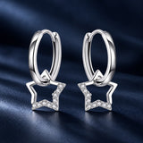 S925 Sterling Silver Plated Platinum CZ Earrings for Women