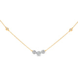 10K Yellow Gold Plated Sterling Silver 1.0 Cttw Lab Grown Diamond Bezel Station Necklace