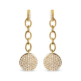 18K Yellow Gold Plated .925 Sterling Silver 1.0 Cttw Diamond Composite Cluster Dangle Chain Earrings (I-J Color, I1-I2 Clarity)
