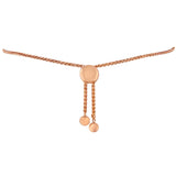 14K Rose Gold Plated .925 Sterling Silver Diamond Accent Circle and Heart Link Adjustable 6â€-10â€ Bolo Bracelet