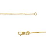Solid 14K Yellow Gold 0.75mm Classic Box Chain Necklace. Unisex Chain - Size 13 Inches