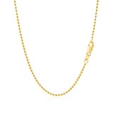 14k Yellow Gold Bead Chain 1.5mm