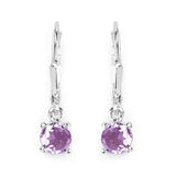 1.00 Carat Genuine Pink Amethyst .925 Sterling Silver Earrings