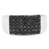 0.43 Carat Genuine Black Diamond .925 Sterling Silver Ring