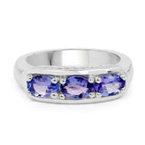 1.32 Carat Genuine Tanzanite .925 Sterling Silver Ring
