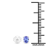 0.40 Carat Genuine Tanzanite .925 Sterling Silver Earrings