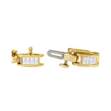 10K Yellow Gold 2.0 Cttw Invisible-Set Princess Cut Diamond Rectangular Link Bracelet (I-J Color, SI2-I1 Clarity) - 7"