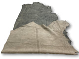 Black Brush Off Distressed Natural Grain Cowhide Leather Skins