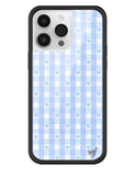 Gingham Hearts | Blue iPhone Case