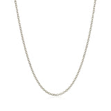 18k White Gold Diamond Cut Cable Link Chain (1.40 mm)