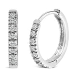 14K Rose Gold 1/5 CTW Diamond Huggie Hoop Earrings