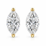 14K White Gold 1/4 Cttw Lab Grown Marquise Diamond Solitaire Stud Earrings