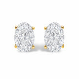 14K White Gold 1.00 Cttw Lab Grown Oval Solitaire Diamond Stud Earrings
