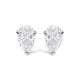 14K White Gold 1.00 Cttw Lab Grown Pear Shaped Solitaire Diamond Stud Earrings