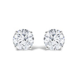 14K White Gold 1/2 Cttw Round Lab Grown Diamond Solitaire Stud Earrings with Push Backs