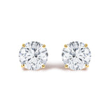 14K White Gold 1/2 Cttw Round Lab Grown Diamond Solitaire Stud Earrings with Push Backs
