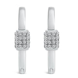 10K White Gold 3/8 Cttw Lab Grown Diamond Heart Shaped Huggie Hoop Earrings