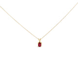 14K White Gold 6x4MM Oval Shaped Purple Amethyst Solitaire Pendant Necklace