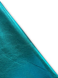 Turquoise Metallic Natural Grain Chrome-Tanned Cowhide – Metallic Foil Finish, 1.1–1.3 mm (3 oz), ~20 Sq Ft
