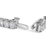 IGI Certified 14K White Gold 10.0 Cttw Emerald Cut Lab Grown Diamond Tennis Bracelet
