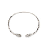 .925 Sterling Silver Diamond Accent Star Flexy Open Bangle Bracelet