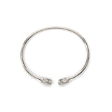 .925 Sterling Silver Diamond Accent Love Knot Flexy Open Bangle Bracelet