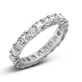 14K White Gold 2 1/3 Cttw Asscher Cut Lab Grown Diamond Eternity Band Ring (E-F Color, VS1-VS2 Clarity) - Ring Size 5.5