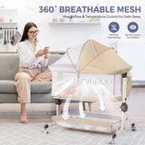 Momfann 4-in-1 Bedside Bassinet for Newborns