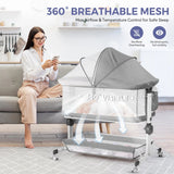 Momfann 4-in-1 Bedside Bassinet for Newborns