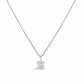 14K Yellow Gold 1/2 Cttw Lab Grown Princess Diamond Solitaire Pendant Necklace