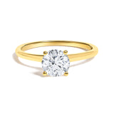14K White Gold 1.00 Cttw Round Lab Grown Diamond Solitaire Ring