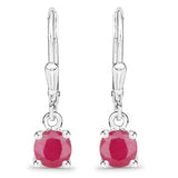 1.20 Carat Genuine Ruby .925 Sterling Silver Earrings