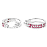 2.20 Carat Genuine Ruby .925 Sterling Silver Earrings