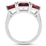 4.87 Carat Genuine Rhodolite .925 Sterling Silver Ring