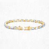 11.22 Carat Genuine Blue Topaz .925 Sterling Silver Bracelet