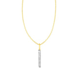 14k Yellow Gold Bar Pendant with Diamonds