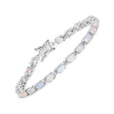 5.94 Carat Genuine Ethiopian Opal .925 Sterling Silver Bracelet