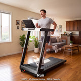 DeerRun All-New 2026 A1 Pro Move+ Smart Foldable Treadmill with 6% Incline & NFC | 350 lbs, 10 mph, Black