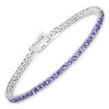 4.34 Carat Genuine Tanzanite .925 Sterling Silver Bracelet