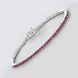 3.35 Carat Genuine Ruby .925 Sterling Silver Bracelet