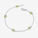1.75 Carat Genuine Peridot .925 Sterling Silver Bracelet