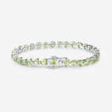 13.64 Carat Genuine Peridot .925 Sterling Silver Bracelet