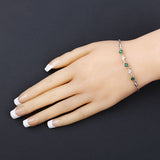 0.79 Carat Genuine Emerald and White Sapphire .925 Sterling Silver Bracelet