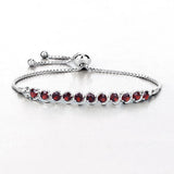 3.30 Carat Genuine Garnet .925 Sterling Silver Bracelet